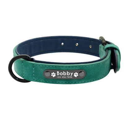 🐶 Personalisiertes Leder-Hundehalsband mit Leine – Halsband & Führleine im Set