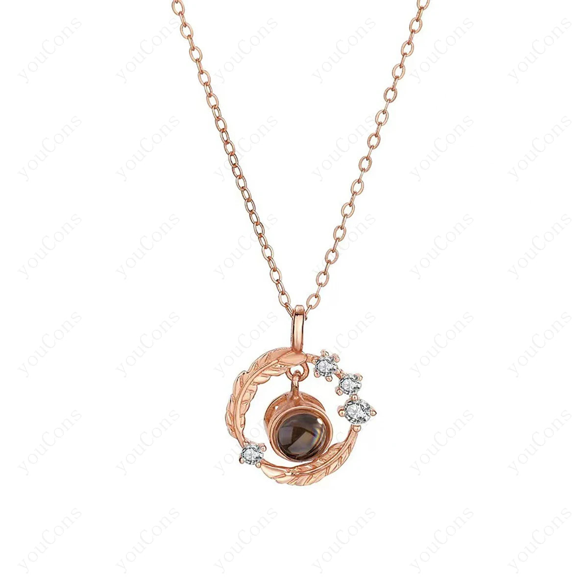 ❤️ Personalisierte Foto Projektions Halskette mit eigenem Bild – Edelstahl Kette für Damen in verschiedenen Designs