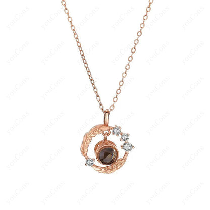 ❤️ Personalisierte Foto Projektions Halskette mit eigenem Bild – Edelstahl Kette für Damen in verschiedenen Designs