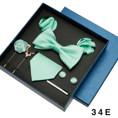 👔 Krawatte Set Herren mit Einstecktuch & Manschettenknöpfen – 🎁 Elegante Krawatte für Hochzeit & Business – ✨ Geschenkset für Männer