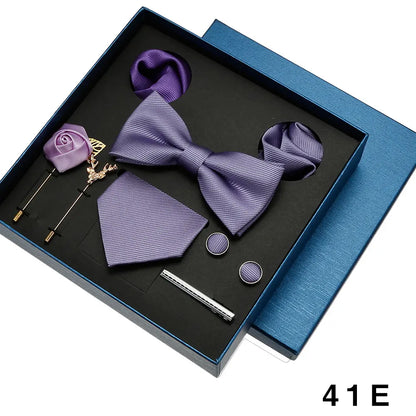 👔 Krawatte Set Herren mit Einstecktuch & Manschettenknöpfen – 🎁 Elegante Krawatte für Hochzeit & Business – ✨ Geschenkset für Männer