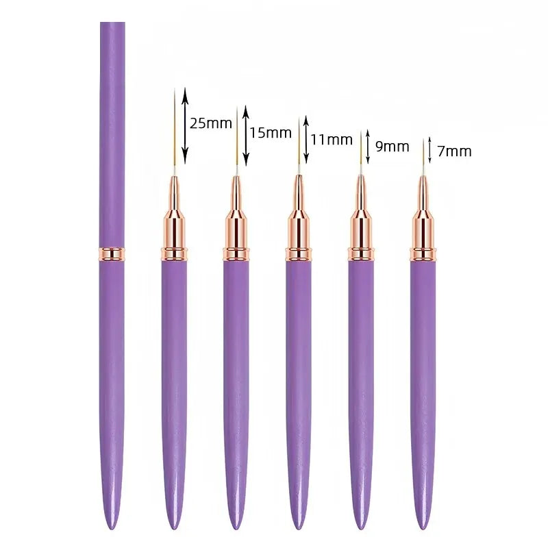 Professionelles 5-teiliges Nail Art Liner Brush Set – Präzision für kreative Nagelkunst