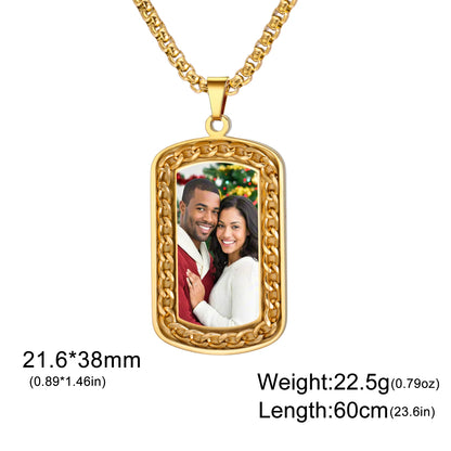 Personalisierte Halskette mit Foto 💕 Individueller Foto-Anhänger aus Edelstahl in Gold, Silber oder Schwarz