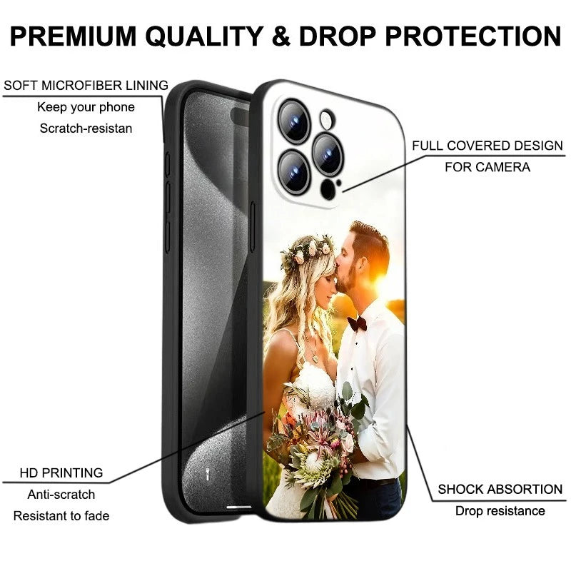 ✨ Maßgeschneiderte iPhone Hülle mit Foto – Personalisiertes Weihnachtsgeschenk für Familie & Paare