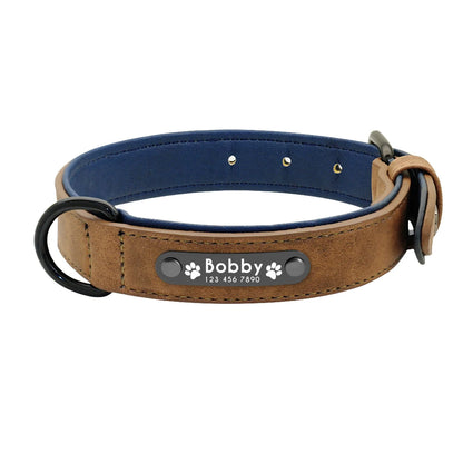 🐶 Personalisiertes Leder-Hundehalsband mit Leine – Halsband & Führleine im Set