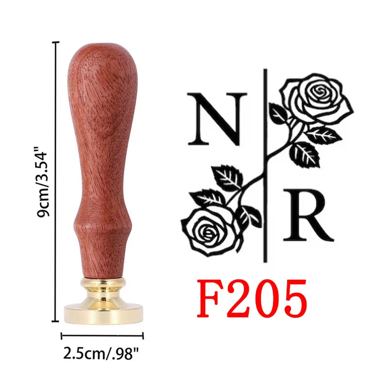 🕯️ Personalisierter Wachssiegel Stempel Set mit Holzgriff – 💍 Individueller Logo & Initialen Siegelstempel für Hochzeitseinladung – ✨ Vintage Wachs Siegel DIY Set