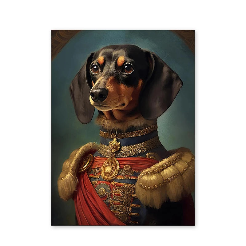 ✨ Personalisiertes Haustier-Portrait auf Leinwand – Königliches Hunde- & Katzenportrait im Renaissance-Stil