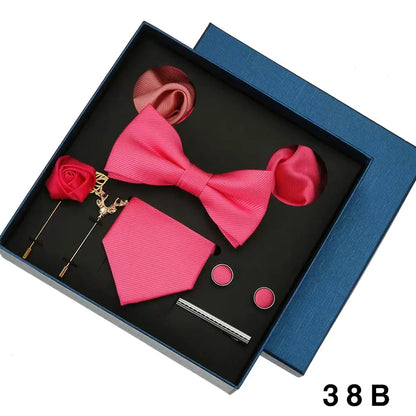 👔 Krawatte Set Herren mit Einstecktuch & Manschettenknöpfen – 🎁 Elegante Krawatte für Hochzeit & Business – ✨ Geschenkset für Männer