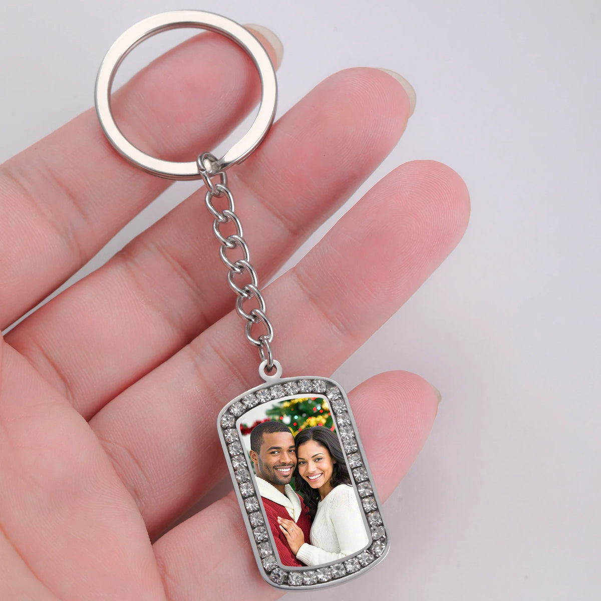 ❤️ Personalisierter Foto- & Logo-Schlüsselanhänger aus Edelstahl – Individueller Schlüsselanhänger mit Bild oder Firmenlogo