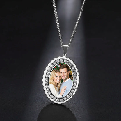 Personalisierte Halskette mit Foto 💕 Individueller Foto-Anhänger aus Edelstahl in Gold, Silber oder Schwarz