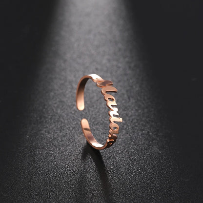 ❤️ Personalisierter Namensring aus Edelstahl – Verstellbarer Ring mit Wunschnamen für Damen & Herren