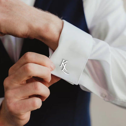 ❤️ Personalisierte Manschettenknöpfe mit Initialen aus Edelstahl(2er Set) – Individuelle Hemdknöpfe für Herren, Bräutigam & Hochzeit