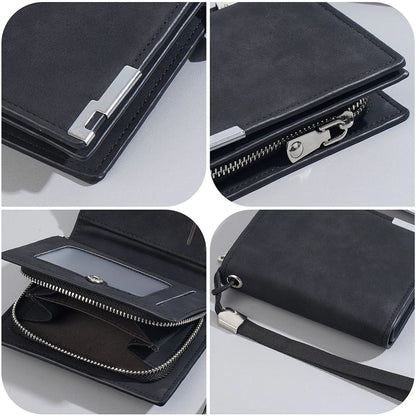 Personalisierte Herren-Geldbörse mit Namensgravur 🖤 Kunstleder-Portemonnaie mit Münzfach & Fotohalter