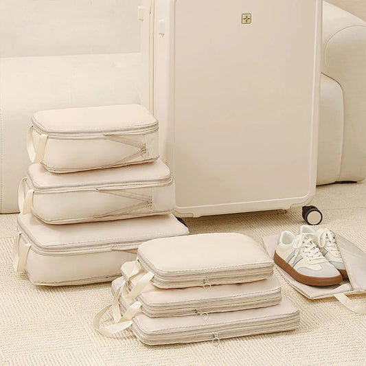 4-teiliges Reise-Kompressions-Taschenset – Ordnung & mehr Platz im Koffer
