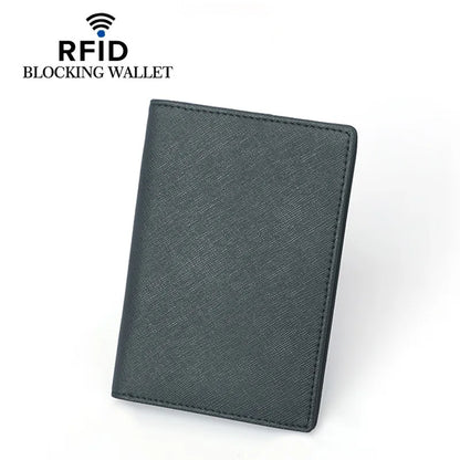 Herren-Geldbörse aus echtem Rindsleder 🖤 RFID Reisepass-Etui mit 4 Kartenfächern