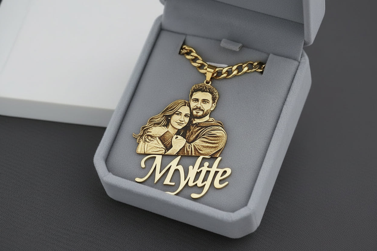 Personalisierte Foto- & Namenshalskette – Individueller Schmuck mit persönlicher Bedeutung
