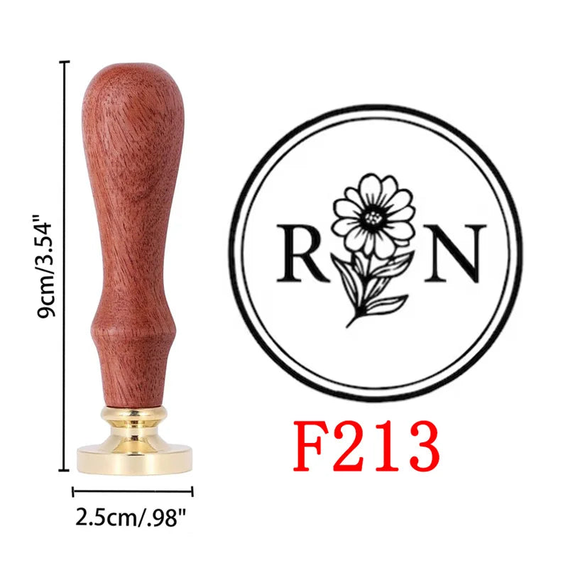 🕯️ Personalisierter Wachssiegel Stempel Set mit Holzgriff – 💍 Individueller Logo & Initialen Siegelstempel für Hochzeitseinladung – ✨ Vintage Wachs Siegel DIY Set