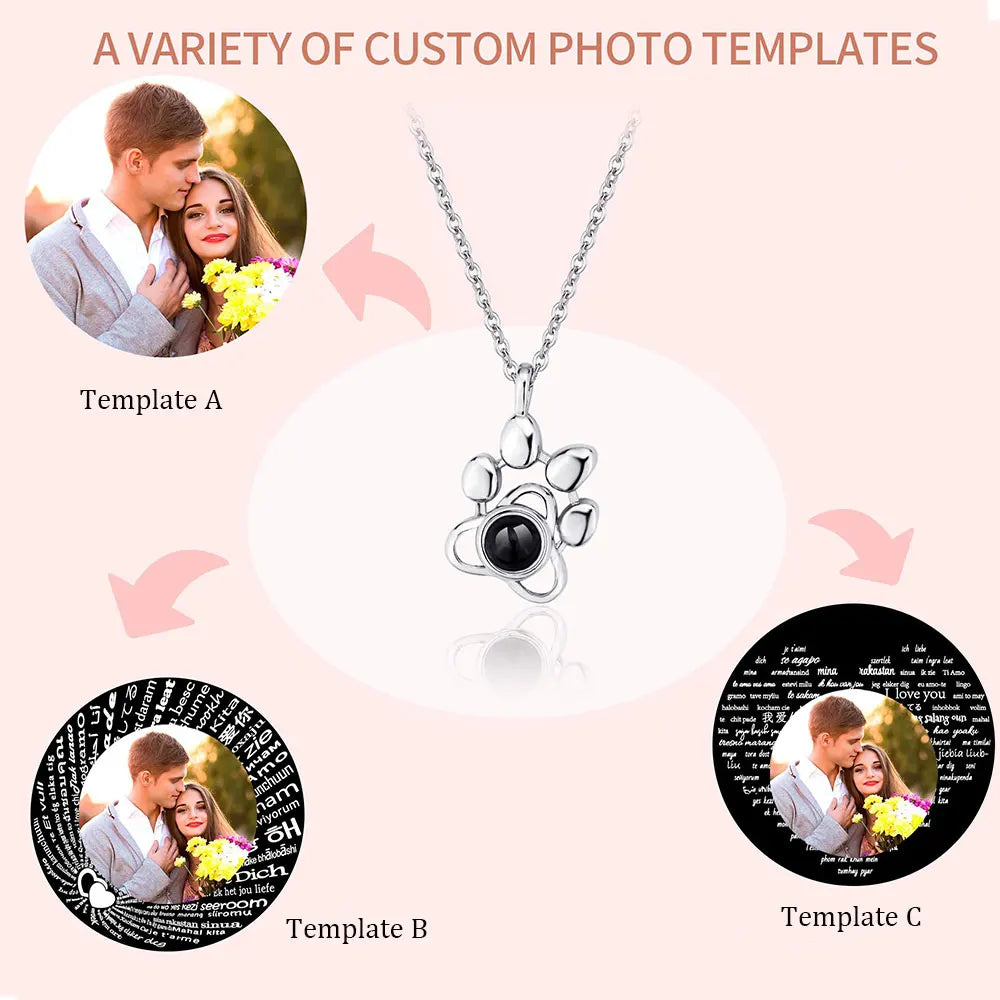 💖 Personalisierte Foto Halskette mit Bild im Inneren – 🐾 Projektionskette mit eigenem Foto – 🎁 Emotionales Geschenk für Frauen & Männer