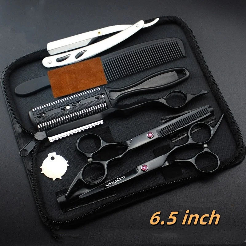 Japanisches 6,5" Haarscheren-Set – Präzise Friseurschere & Rasiermesser für professionelle Haarschnitte