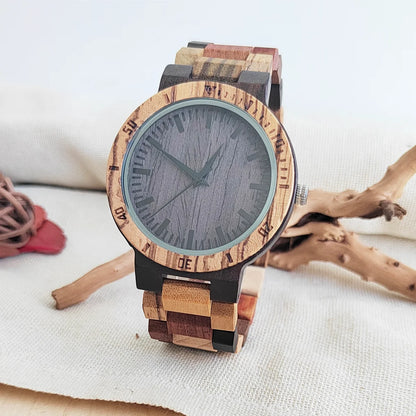 ⌚ Vintage Holz Armbanduhr für Damen & Herren – 🌳 Elegante Quarz Uhr aus Holz – 🎁 Stilvolles Geschenk für Geburtstag & Weihnachten