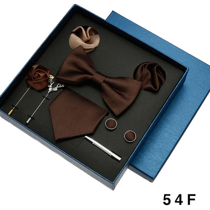 👔 Krawatte Set Herren mit Einstecktuch & Manschettenknöpfen – 🎁 Elegante Krawatte für Hochzeit & Business – ✨ Geschenkset für Männer