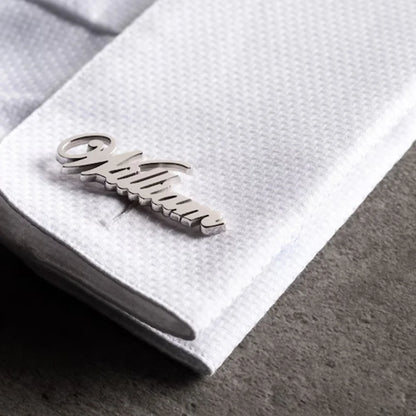 💎 Personalisierte Manschettenknöpfe mit Namen (2er Set) – 👔 Edelstahl Herren Manschettenknöpfe für Hochzeit, Bräutigam & Trauzeugen – 🎁 Individuelles Geschenk für Männer