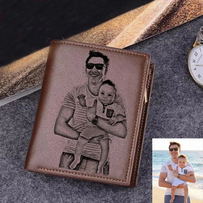 Personalisierte Geldbörse für Herren aus Kunstleder 🖤 Geldbörse mit Namensgravur & Reißverschluss