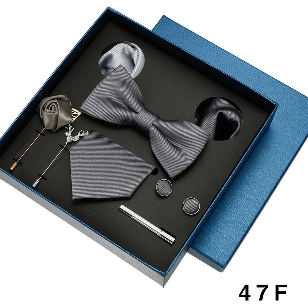 👔 Krawatte Set Herren mit Einstecktuch & Manschettenknöpfen – 🎁 Elegante Krawatte für Hochzeit & Business – ✨ Geschenkset für Männer