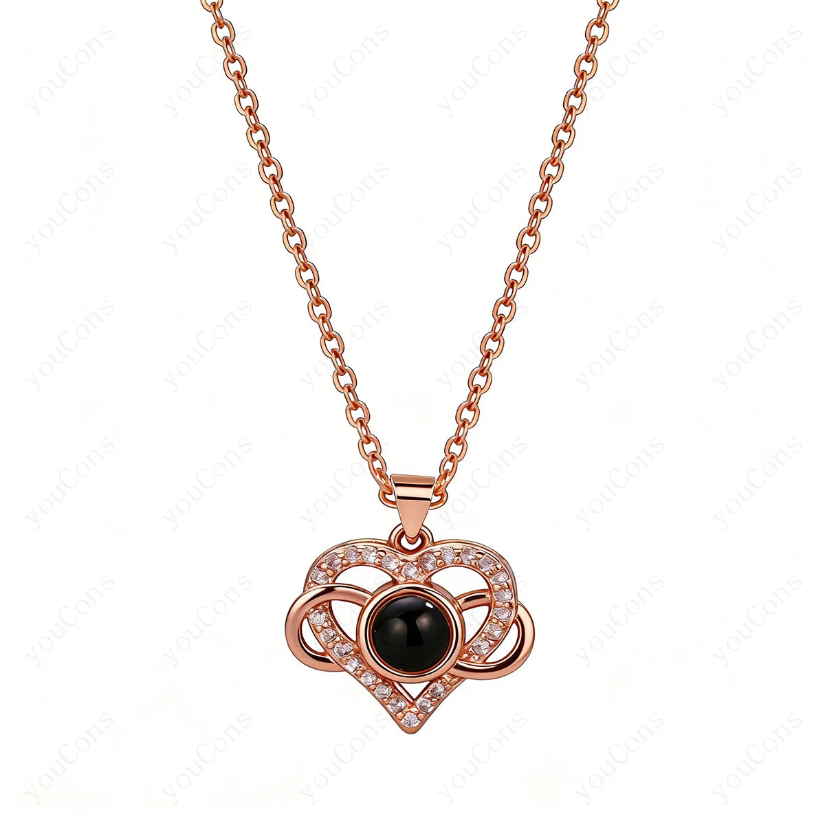 ❤️ Personalisierte Foto Projektions Halskette mit eigenem Bild – Edelstahl Kette für Damen in verschiedenen Designs