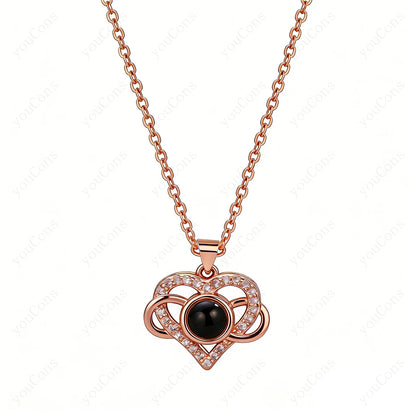 ❤️ Personalisierte Foto Projektions Halskette mit eigenem Bild – Edelstahl Kette für Damen in verschiedenen Designs