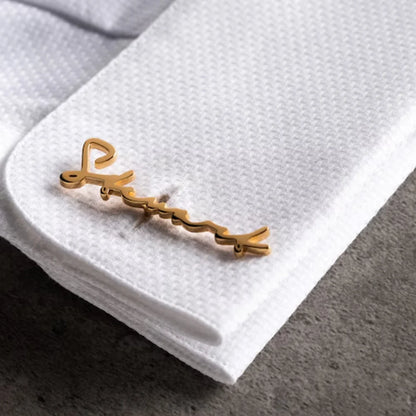 💎 Personalisierte Manschettenknöpfe mit Namen (2er Set) – 👔 Edelstahl Herren Manschettenknöpfe für Hochzeit, Bräutigam & Trauzeugen – 🎁 Individuelles Geschenk für Männer