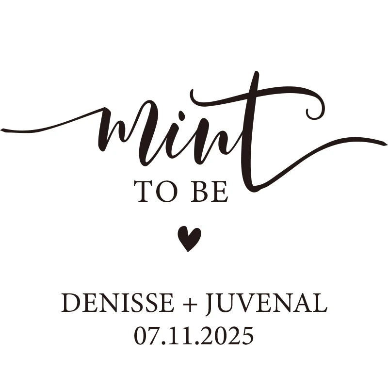 💍 Personalisierte Hochzeits Aufkleber (42 Stück) – 🍬 Mint to Be Sticker für Gastgeschenke – ✨ Individuelle Candy Labels Hochzeit & Verlobung