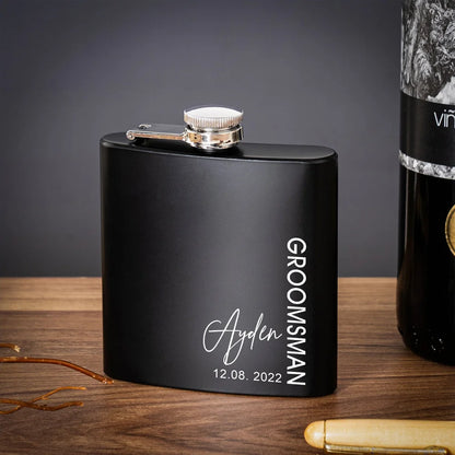 ✨ Personalisierter Flachmann mit Gravur – Edelstahl Geschenk für Trauzeuge & Junggesellenabschied Hochzeit