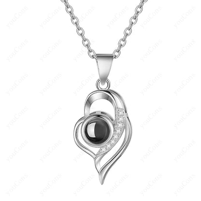 ❤️ Personalisierte Foto Projektions Halskette mit eigenem Bild – Edelstahl Halskette für Damen in verschiedenen Designs