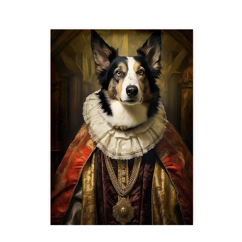 ✨ Personalisiertes Haustier-Portrait auf Leinwand – Königliches Hunde- & Katzenportrait im Renaissance-Stil
