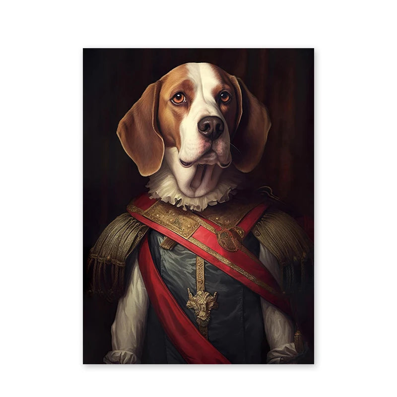 ✨ Personalisiertes Haustier-Portrait auf Leinwand – Königliches Hunde- & Katzenportrait im Renaissance-Stil