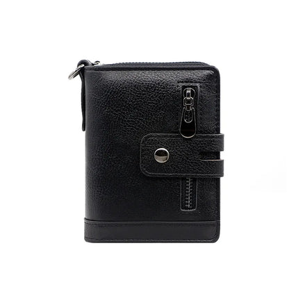Personalisierte Herren-Geldbörse mit Namensgravur 🖤 Vintage Portemonnaie aus Kunstleder mit Münz- & Fotofach