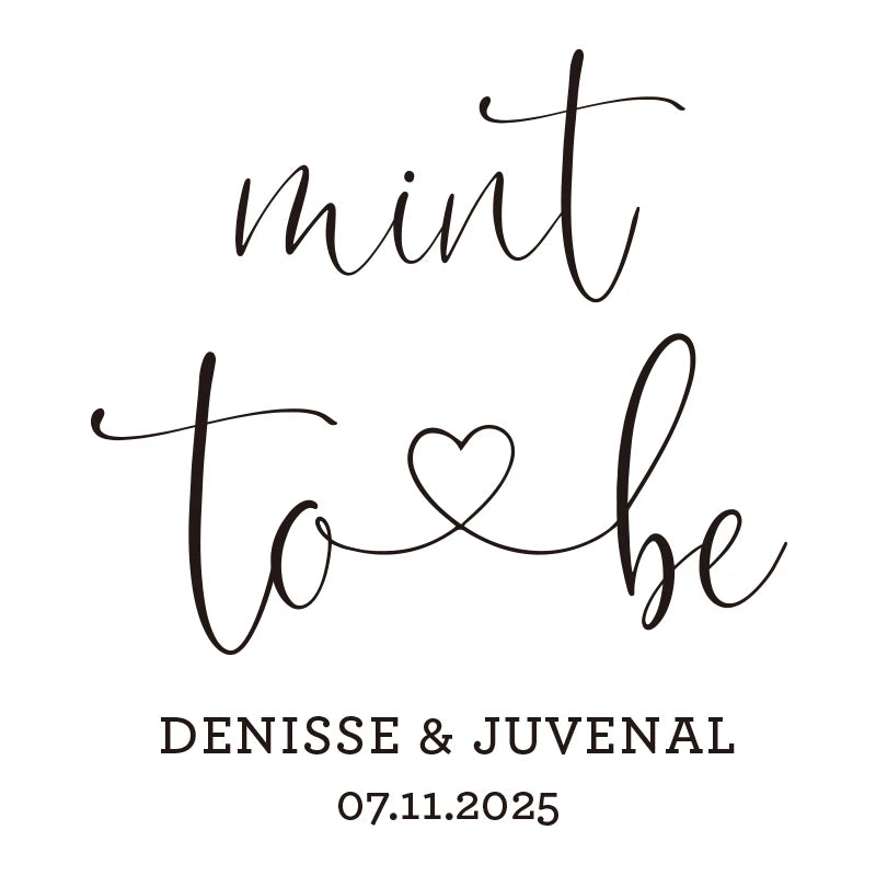 💍 Personalisierte Hochzeits Aufkleber (42 Stück) – 🍬 Mint to Be Sticker für Gastgeschenke – ✨ Individuelle Candy Labels Hochzeit & Verlobung