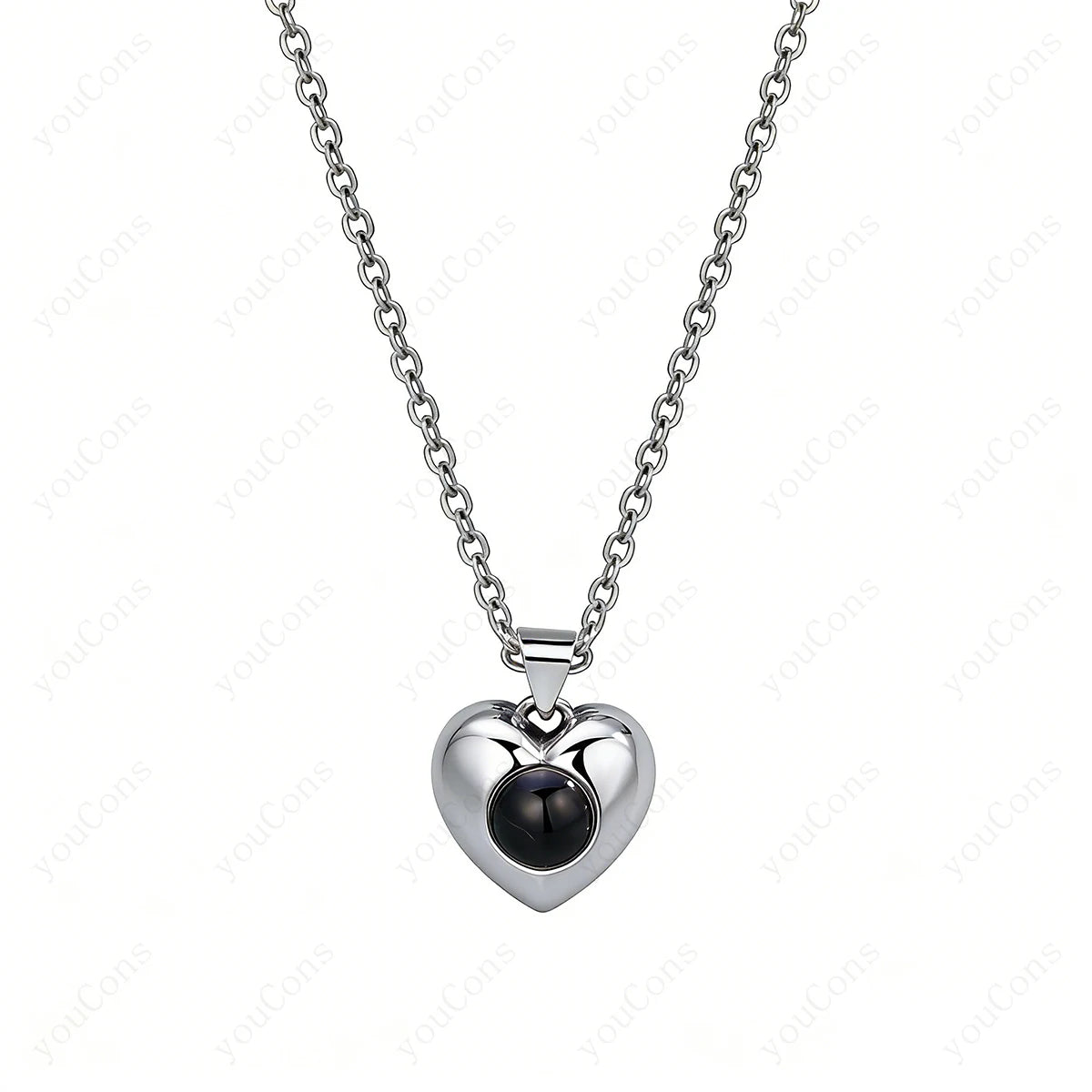 ❤️ Personalisierte Foto Projektions Halskette mit eigenem Bild – Edelstahl Kette für Damen in verschiedenen Designs
