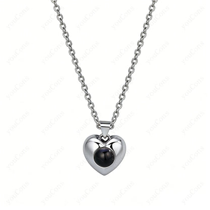 ❤️ Personalisierte Foto Projektions Halskette mit eigenem Bild – Edelstahl Kette für Damen in verschiedenen Designs