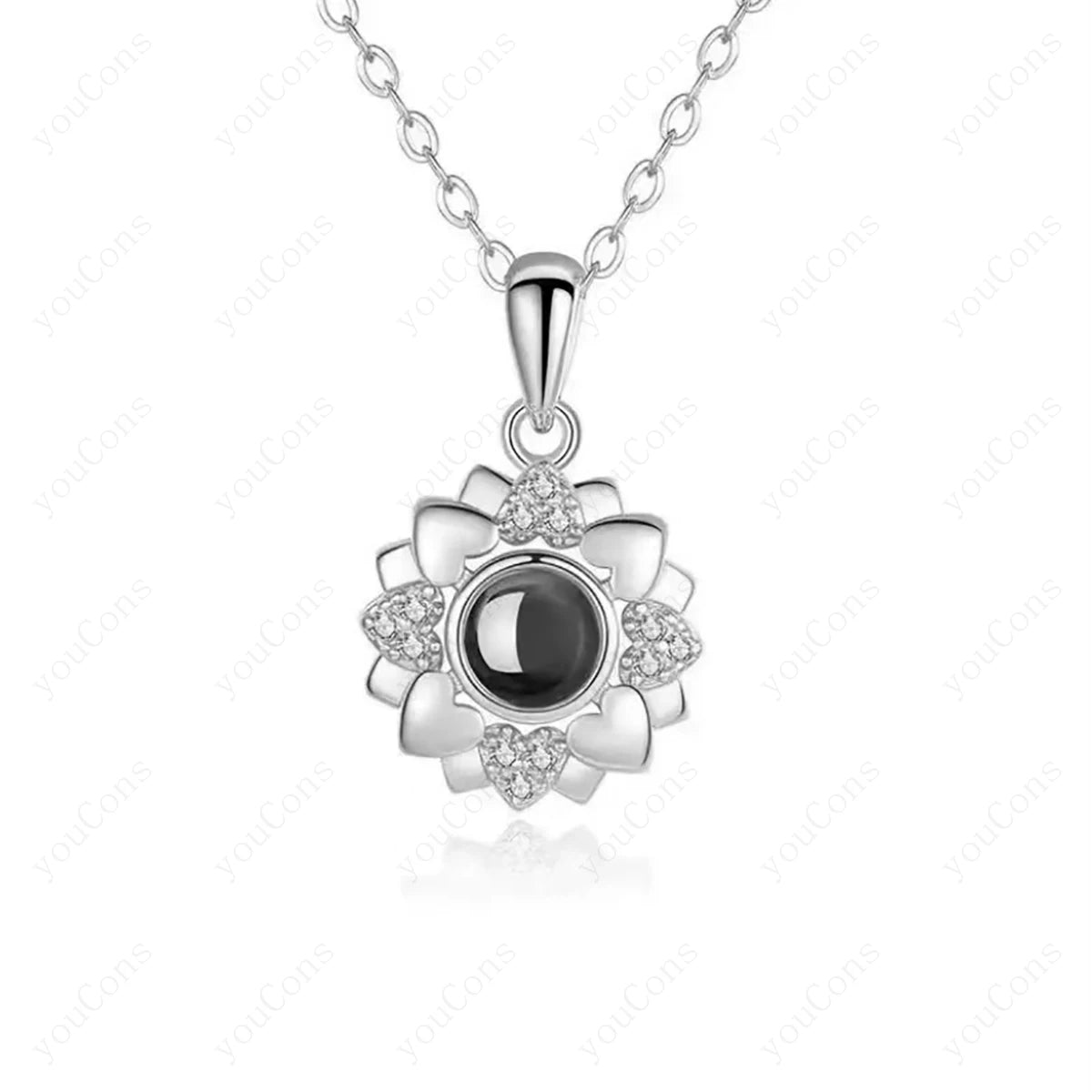 ❤️ Personalisierte Foto Projektions Halskette mit eigenem Bild – Edelstahl Kette für Damen in verschiedenen Designs