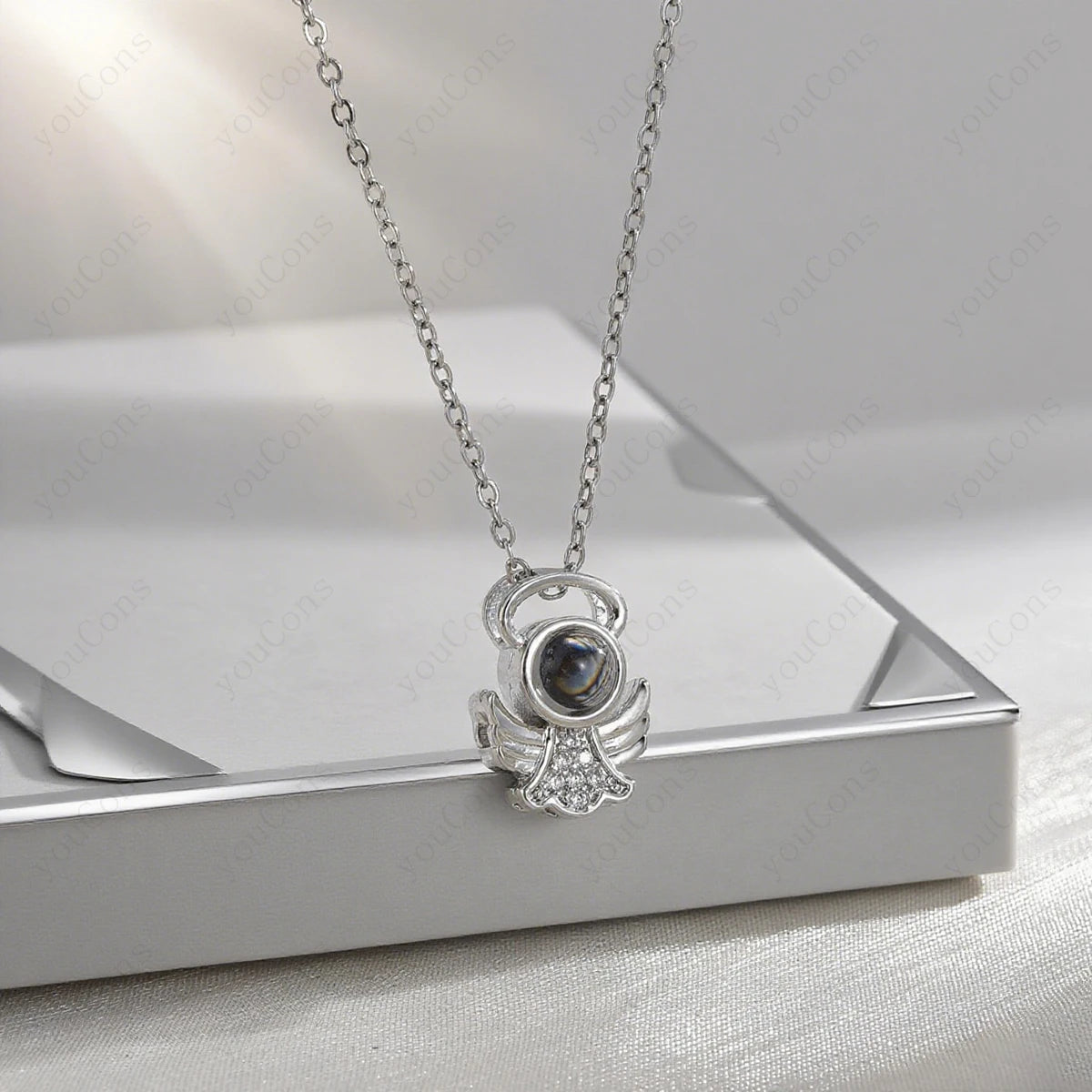 ❤️ Personalisierte Foto Projektions Halskette mit eigenem Bild – Edelstahl Halskette für Damen in verschiedenen Designs