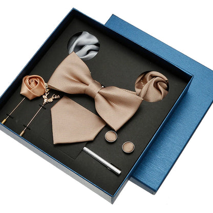 👔 Krawatte Set Herren mit Einstecktuch & Manschettenknöpfen – 🎁 Elegante Krawatte für Hochzeit & Business – ✨ Geschenkset für Männer