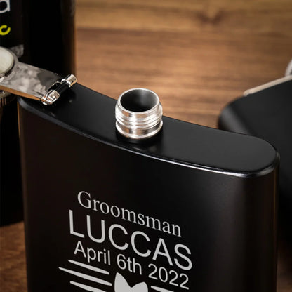✨ Personalisierter Flachmann mit Gravur – Edelstahl Geschenk für Trauzeuge & Junggesellenabschied Hochzeit