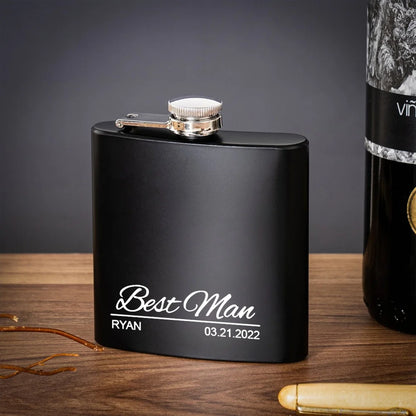 ✨ Personalisierter Flachmann mit Gravur – Edelstahl Geschenk für Trauzeuge & Junggesellenabschied Hochzeit