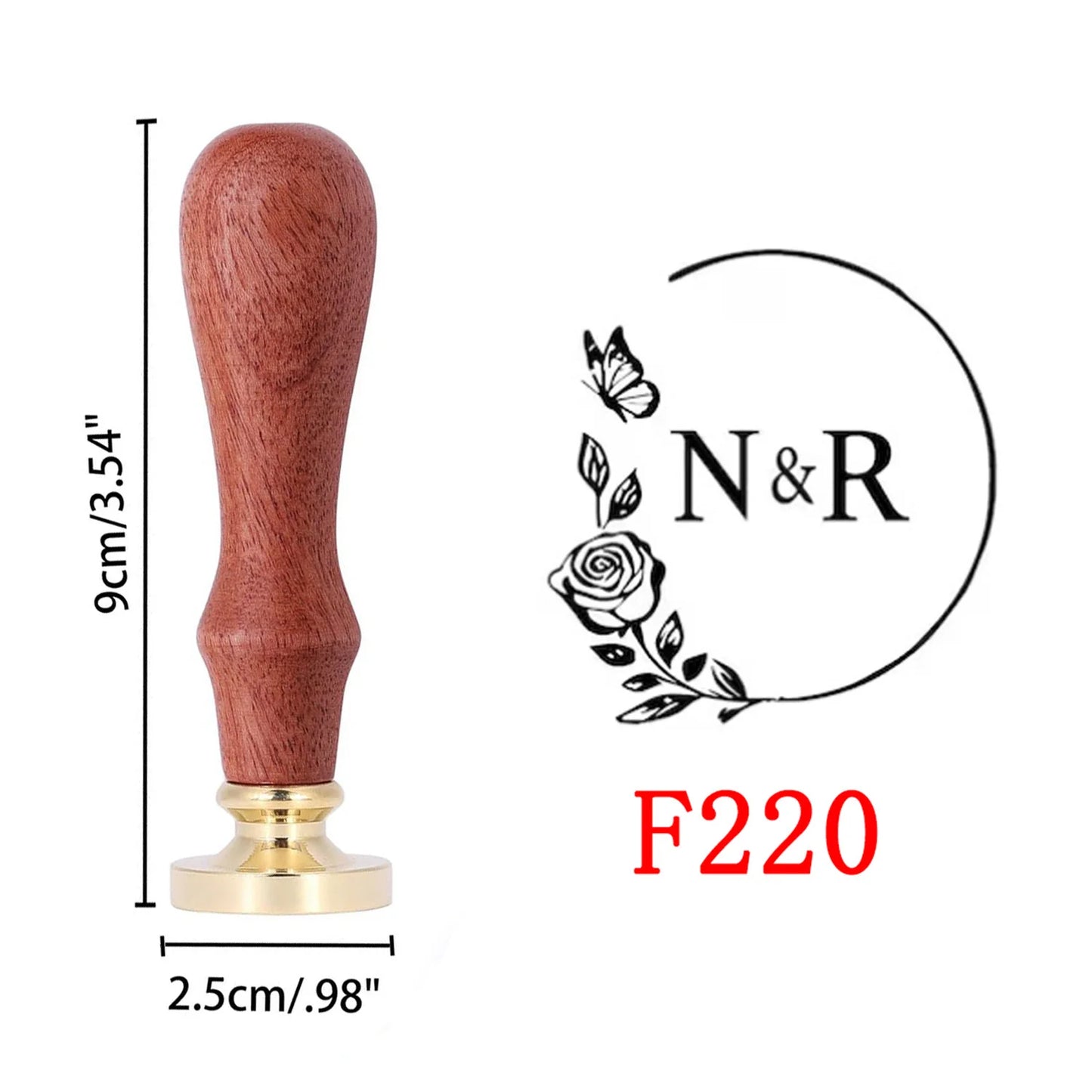 🕯️ Personalisierter Wachssiegel Stempel Set mit Holzgriff – 💍 Individueller Logo & Initialen Siegelstempel für Hochzeitseinladung – ✨ Vintage Wachs Siegel DIY Set