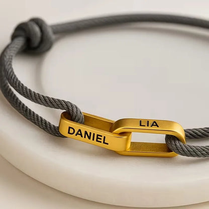 Personalisiertes Paar-Armband mit Gravur ❤️ Name & Datum auf Edelstahl-Armband für Partner