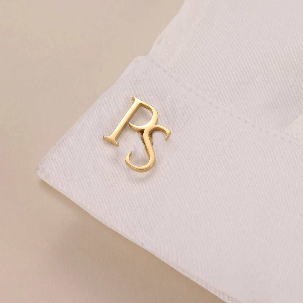 💎 Personalisierte Monogramm Manschettenknöpfe mit Initialen (2er Set) – 👔 Gravierte Edelstahl Manschettenknöpfe für Herren – 🎁 Romantisches Geschenk zum Valentinstag