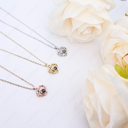 ❤️ Personalisierte Foto Projektions Halskette mit eigenem Bild – Edelstahl Kette für Damen in verschiedenen Designs