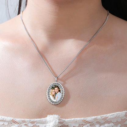 Personalisierte Halskette mit Foto 💕 Individueller Foto-Anhänger aus Edelstahl in Gold, Silber oder Schwarz